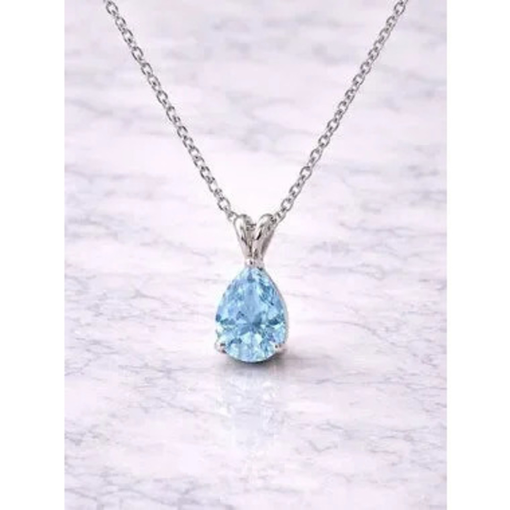 "Astor" Silver Aquamarine Necklace